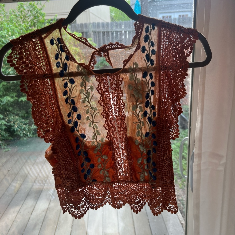 Free People Mesh Top
